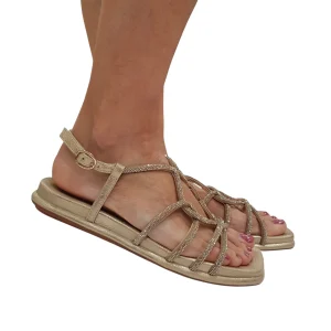 Alma en Pena Sandalo Donna Oro Strass Oro Rif.433