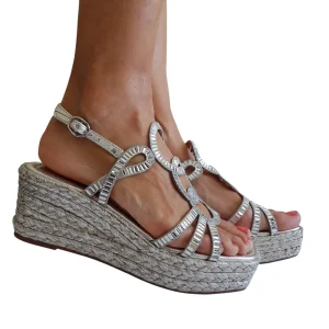 Alma en Pena Sandalo Donna Argento Pietre Cristallo Rif.406