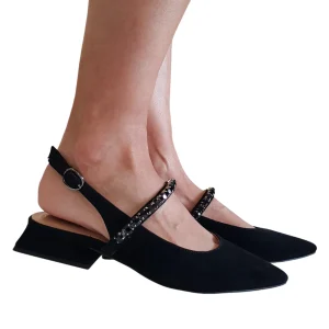 Alma en Pena scarpa donna Slingback camoscio nero Rif.96