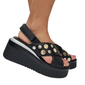 Apepazza Sandalo Zeppa Donna Nero Rif.741