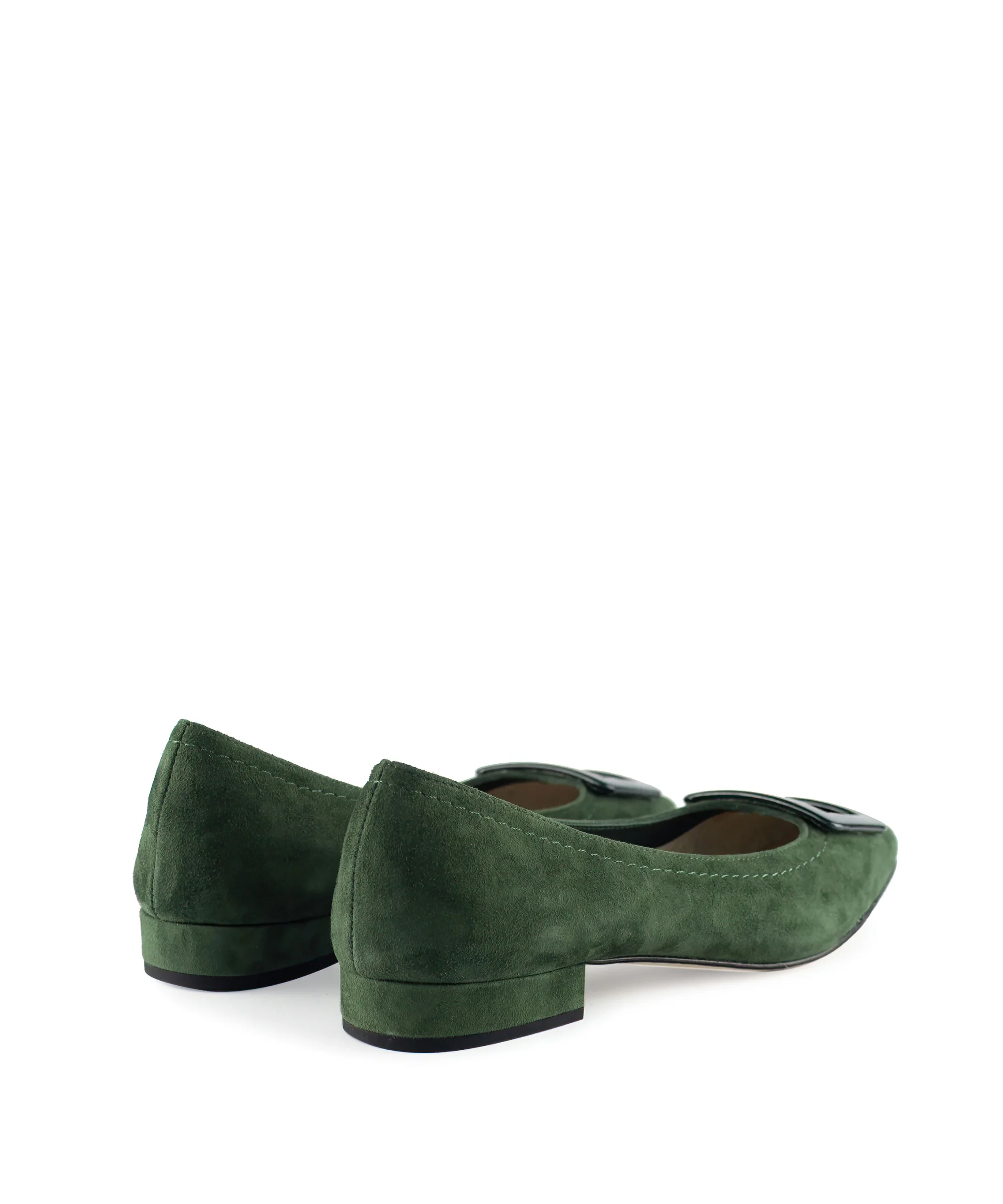 Ballerina punta quadrata con fibbia verde - immagine 4