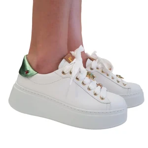 Gio+ Sneakers Bianca-Verde Donna Rif.21