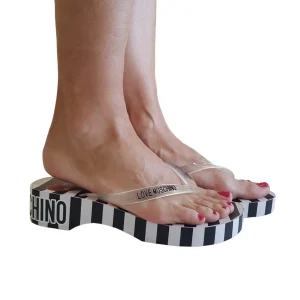 Moschino Sandalo Infradito Donna Bianco-Nero Rif.33
