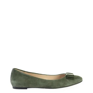Ballerine da donna con placca in metallo verdi