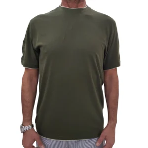 Markup T-shirt Verde militare con contrasti beige Rif.929